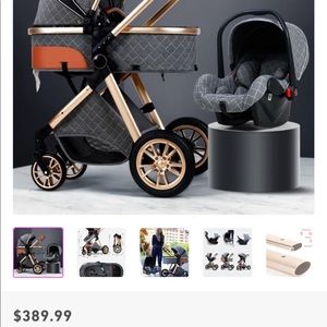 Stroller with bassinet and car seat